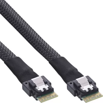 InLine λεπτό καλώδιο SAS, SFF-8654 σε SFF-8654, 24Gb/s, 1m