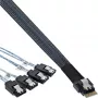 InLine λεπτό καλώδιο SAS, SFF-8654 σε 4x SATA 7-Pin, 12 Gb/s, 0,5 m
