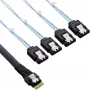 InLine λεπτό καλώδιο SAS, SFF-8654 σε 4x SATA 7-pin, 12Gb/s, 1m