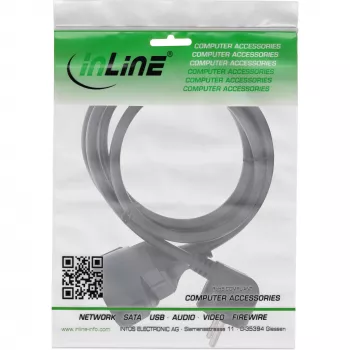 InLine καλώδιο επέκτασης ρεύματος Type F γωνιακό, μαύρο, 10 m