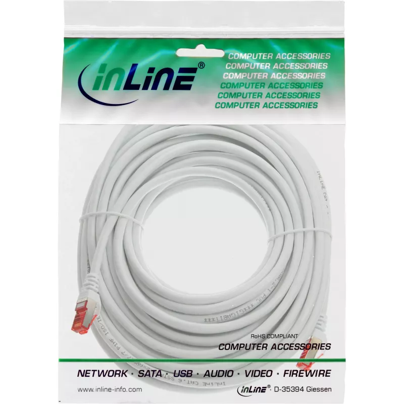 InLine Καλώδιο Patch S/FTP PiMF Cat.6 250MHz PVC Χαλκός λευκό 10m