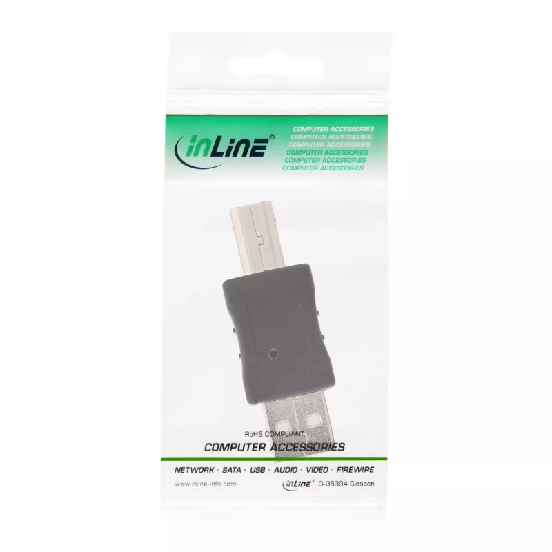 USB 2.0 Αντάπτορας Type-A αρσενικό / Type-B αρσενικό InLine 33443A