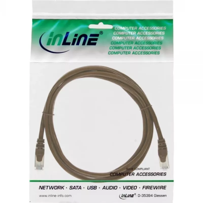 InLine Καλώδιο Patch SF/UTP Cat.5e καφέ 0,3m