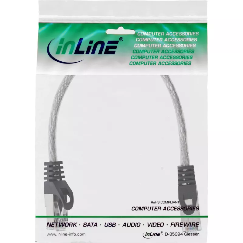 InLine Καλώδιο Patch SF/UTP Cat.5e διαφανές 0,25 m