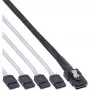 InLine Καλώδιο SAS, Mini SAS SFF8087 σε 4x SATA, Crossover, OCF, 0,50 m