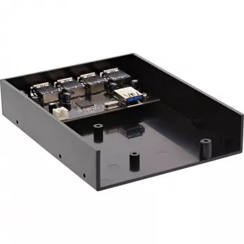 InLine 4-Port USB 3.0 Panel-Hub για θήκη δισκέτας 3,5 ιντσών, μαύρο
