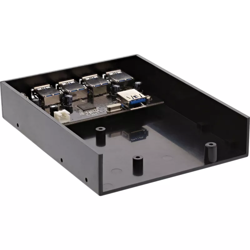 InLine 4-Port USB 3.0 Panel-Hub για θήκη δισκέτας 3,5 ιντσών, μαύρο