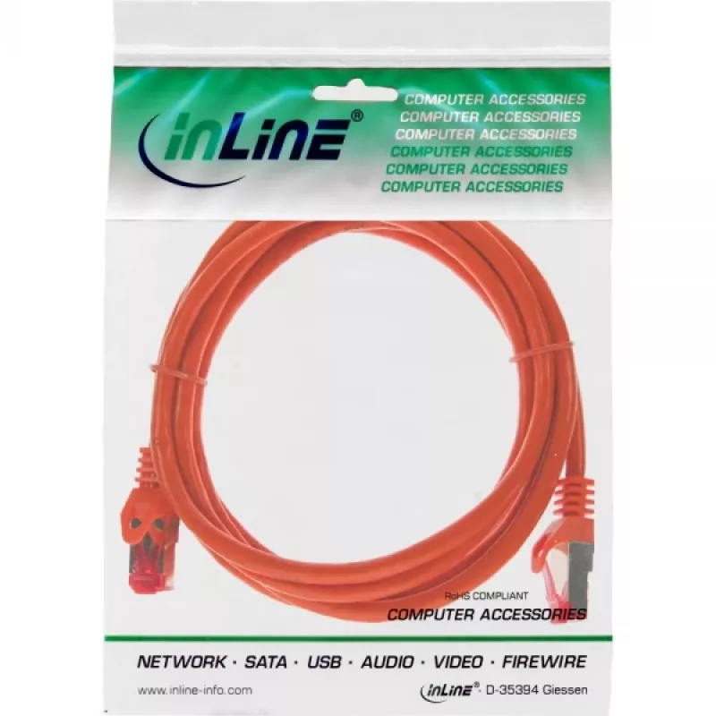 InLine Patchkabel S/FTP PiMF Cat.6 250MHz PVC χαλκός πορτοκαλί 0,5m