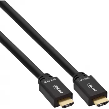 InLine καλώδιο High Speed HDMI με Ethernet, ενεργό, M/M, μαύρο, επιχρυσωμένες επαφές, 40 m
