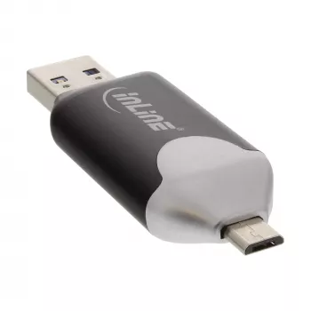 InLine USB3.0 Dual Cardreader, USB A και Micro-USB 2.0 για SDXC και microSDXC