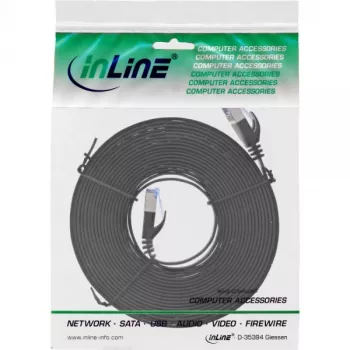 InLine επίπεδο patch καλώδιο, U/FTP, Cat.6A, μαύρο, 5 m