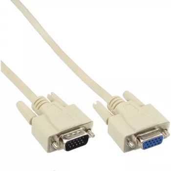 InLine καλώδιο VGA 15HD βύσμα αρσενικό/υποδοχή θηλυκή μπεζ 10m
