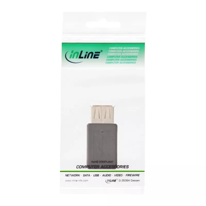 Προσαρμογέας Micro-USB InLine 31613 υποδοχή θηλυκή USB A σε υποδοχή θηλυκή Micro-USB B