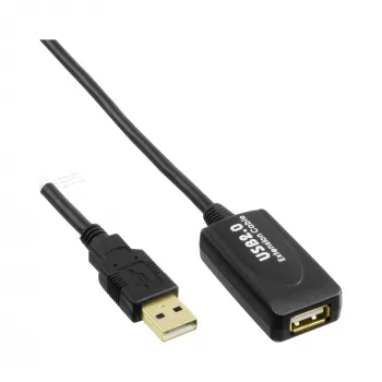 InLine USB 2.0 ενεργό καλώδιο επαναλήπτη σήματος Type A βύσμα αρσενικό / A υποδοχή θηλυκή, 5m