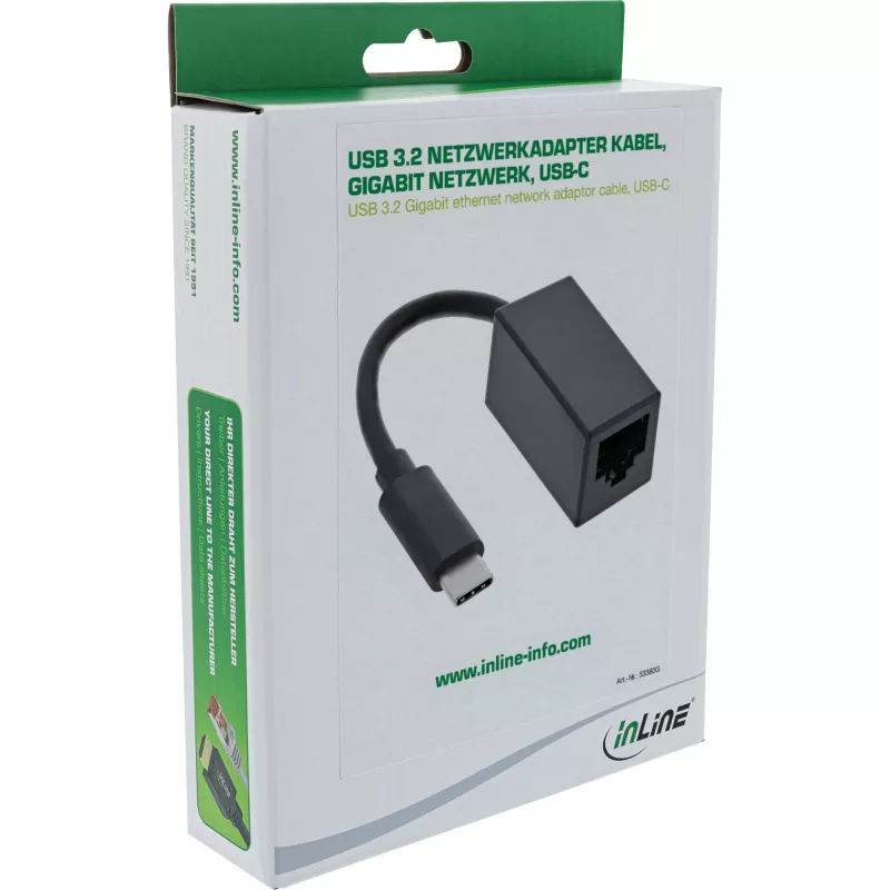 InLine καλώδιο προσαρμογέα δικτύου USB 3.2 Gigabit Ethernet, USB-C