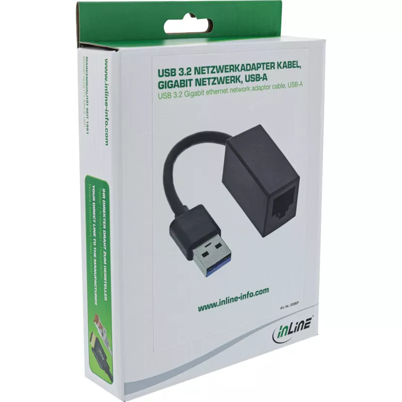 InLine καλώδιο προσαρμογέα δικτύου USB 3.2 Gigabit Ethernet, USB-A