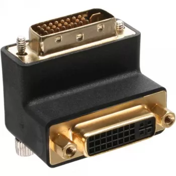 InLine DVI-I-Adapter 90° γωνιακός ψηφιακός + αναλογικός 24+5 βύσμα αρσενικό/υποδοχή θηλυκή μαύρο