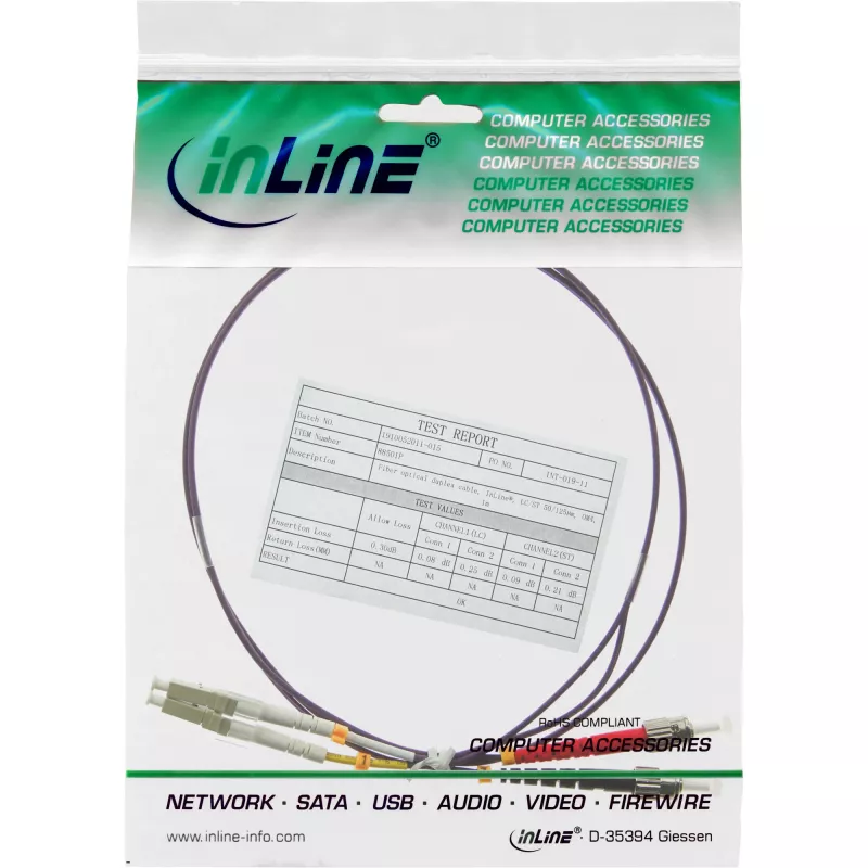 InLine Καλώδιο οπτικής ίνας duplex 88503P 50/125µm OM4 3m