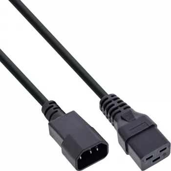 InLine καλώδιο προσαρμογέα τροφοδοσίας, IEC-60320 C14 σε C19, 3x1,5mm², max. 10A, 0,5m