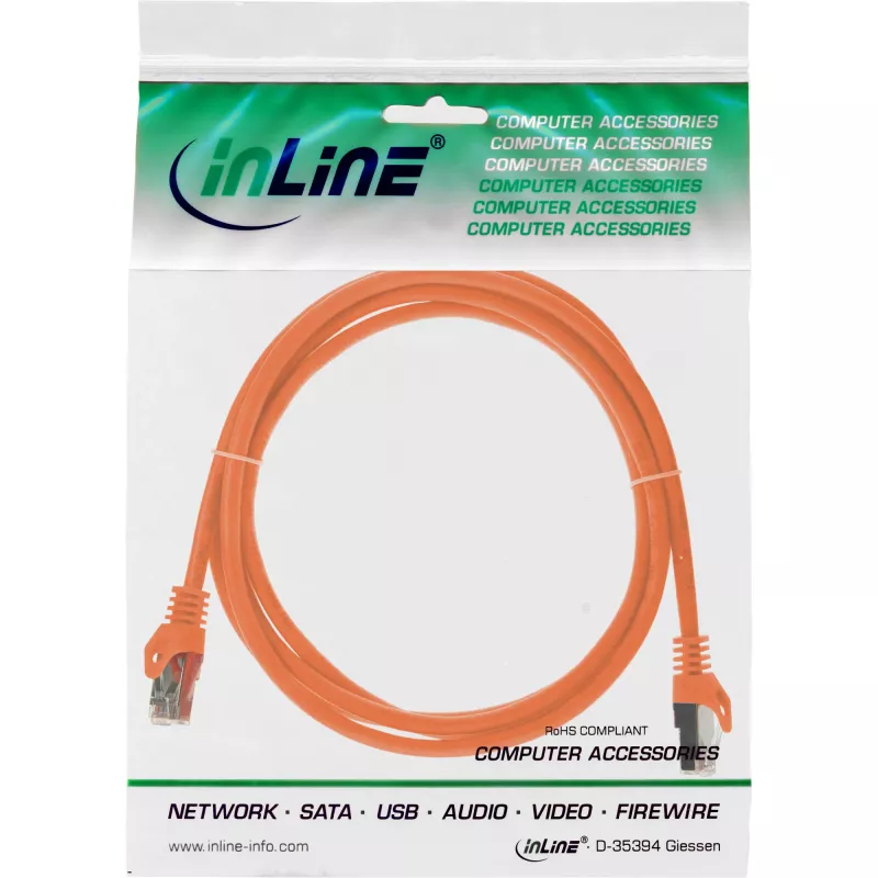 InLine Καλώδιο Patch SF/UTP Cat.5e πορτοκαλί 0,5 m