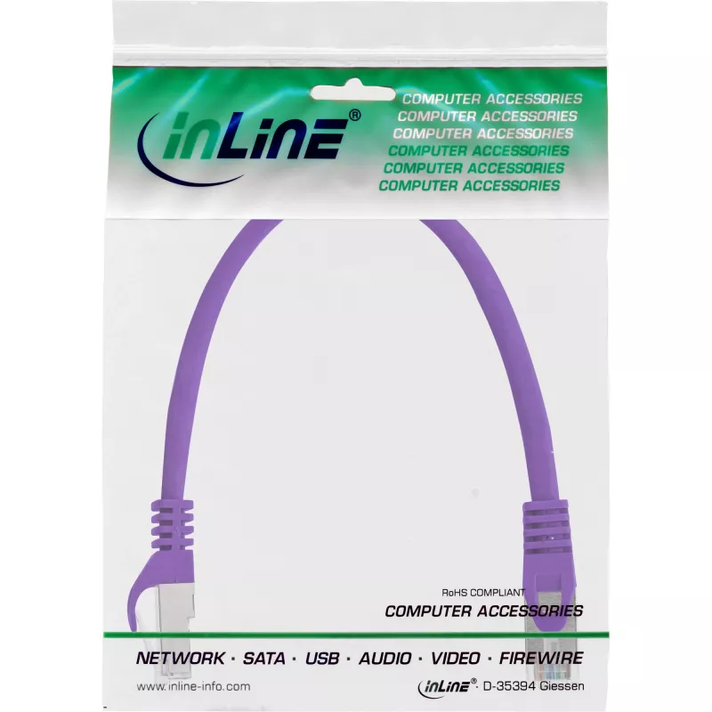 InLine Καλώδιο Patch SF/UTP Cat.5e μωβ 0,3m