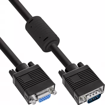InLine καλώδιο προέκτασης S-VGA 15HD βύσμα αρσενικό/υποδοχή θηλυκή μαύρο 2m