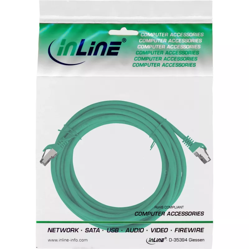 InLine Patchkabel, S/FTP (PiMf), Cat.8.1, 2000 MHz, χωρίς αλογόνα, πράσινο, 5 m