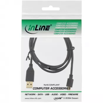 InLine καλώδιο Micro-USB 2.0, βύσμα USB Type-A / βύσμα Micro-B, μαύρο, 5 m