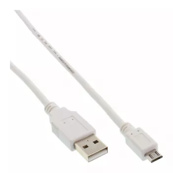 InLine καλώδιο Micro-USB 2.0, βύσμα USB Type-A / βύσμα Micro-B, λευκό, 0,5 m
