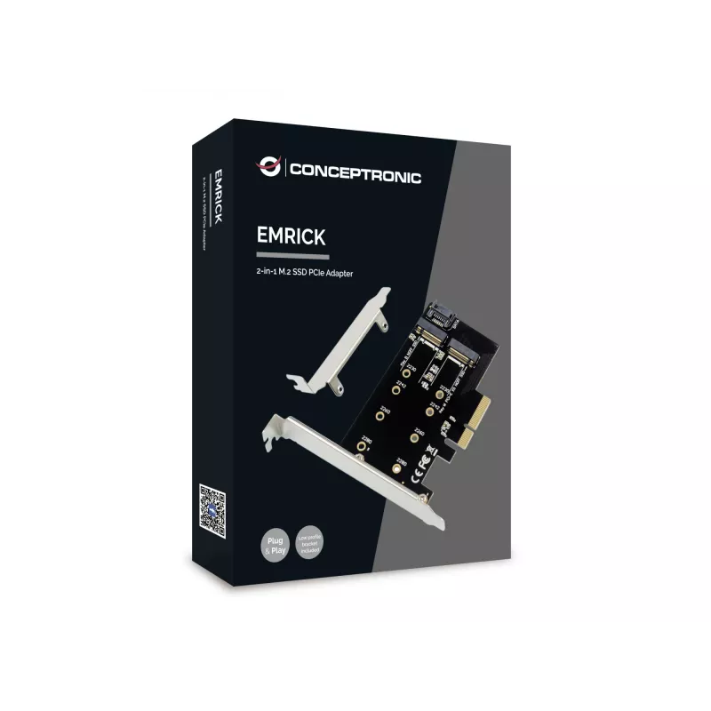 Conceptronic EMRICK 2-in-1 M.2 SSD PCIe προσαρμογέας SATA AHCI NVMe