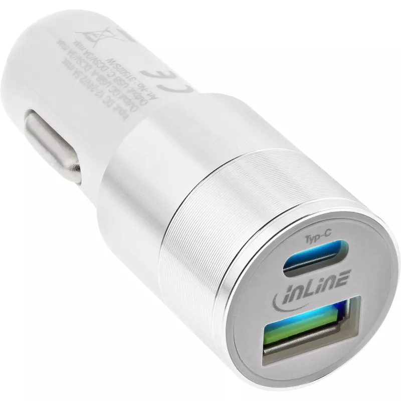 InLine φορτιστής αυτοκινήτου USB τροφοδοτικό Quick Charge 3.0, λευκό