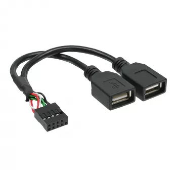 InLine καλώδιο προσαρμογέα USB 2.0 εσωτερικό 2x υποδοχή USB Type-A / header μητρικής