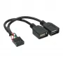 InLine καλώδιο προσαρμογέα USB 2.0 εσωτερικό 2x υποδοχή USB Type-A / header μητρικής