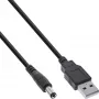 InLine καλώδιο προσαρμογέα, βύσμα USB-A σε βύσμα DC 5,5x2,10mm, μαύρο, 1m