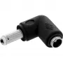 Προσαρμογέας DC InLine 5,5×2,5 mm γωνιακό βύσμα αρσενικό–υποδοχή θηλυκή, είσοδος 5 V, εσωτερικό, μαύρο