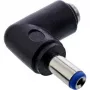 InLine προσαρμογέας DC 5,5x2,1 mm βύσμα DC αρσενικό/θηλυκό γωνιακό universal μαύρο