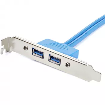 StarTech.com προσαρμογέας πλάκας υποδοχής 2 θυρών USB 3.0-A, IDC, USB 3.2 Gen 1 (3.1 Gen 1), μπλε, ανοξείδωτο ατσάλι, 0,5 m, CE, REACH, 500 mm