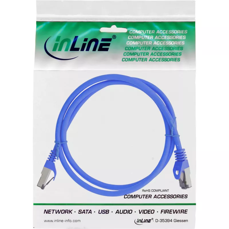 InLine Patchkabel S/FTP PiMF Cat.8.1 χωρίς αλογόνα 2000MHz μπλε, 3m