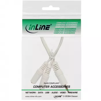 InLine Stereo Y-καλώδιο 3,5-mm jack αρσενικό σε 2 x 3,5-mm jack θηλυκό λευκό/χρυσό, 0,1 m