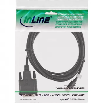 InLine καλώδιο Mini DisplayPort αρσενικό σε DVI-D 24+1 αρσενικό, μαύρο/χρυσό, 2m
