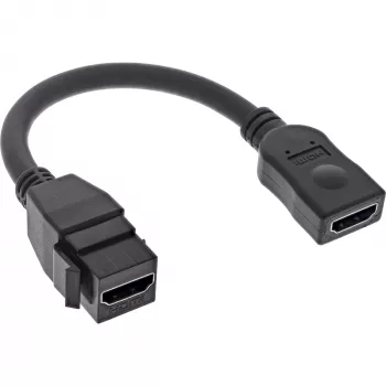 InLine καλώδιο προσαρμογέα HDMI Keystone 4K/60Hz, HDMI A θηλυκό/θηλυκό, μαύρο, 0,2m