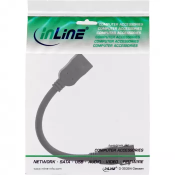 InLine καλώδιο προσαρμογέα HDMI Keystone 4K/60Hz, HDMI A θηλυκό/θηλυκό, μαύρο, 0,2m