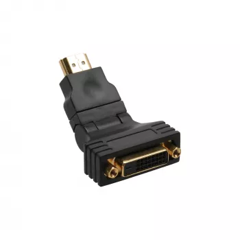 InLine προσαρμογέας HDMI σε DVI HDMI αρσενικό / 24+1 θηλυκό 180° γωνιακό επιχρυσωμένο