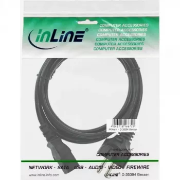 InLine καλώδιο τροφοδοσίας, CEE 7/7 ευθύ / 3-πολικό IEC C13 αρσενικό, μαύρο, 1,8 m