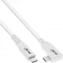 InLine καλώδιο USB4, USB-C, μονόπλευρα γωνιακό, PD 240W, 8K60Hz, TPE, λευκό, 1m