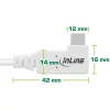 InLine καλώδιο USB4, USB-C, μονόπλευρα γωνιακό, PD 240W, 8K60Hz, TPE, λευκό, 1m