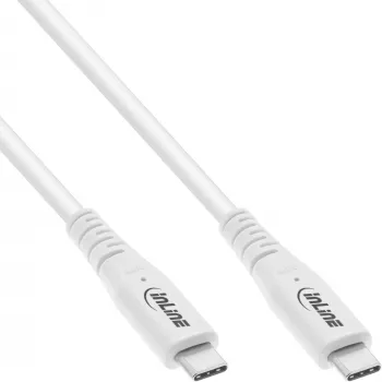 InLine Καλώδιο USB4, USB-C αρσενικό/αρσενικό, PD 240W, 8K60Hz, TPE, λευκό, 1,5m