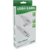 InLine Καλώδιο USB4, USB-C, μονόπλευρα γωνιακό, PD 240W, 8K60Hz, TPE, λευκό, 0,5 m