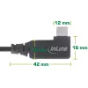 InLine Καλώδιο USB4, USB-C, μονόπλευρα γωνιακό, PD 240W, 8K60Hz, TPE, μαύρο, 0,5m