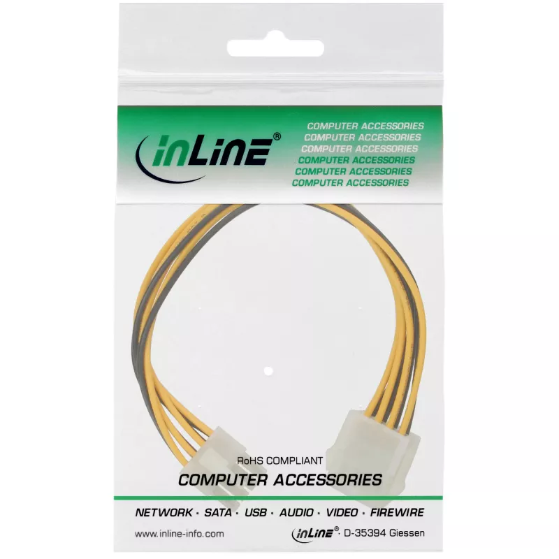 InLine Εσωτερικό καλώδιο τροφοδοσίας 8 Pin αρσενικό / θηλυκό 0,20m